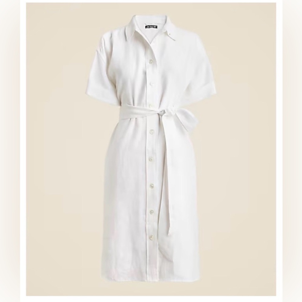 J.Crew linen NWT White Shirt Dress